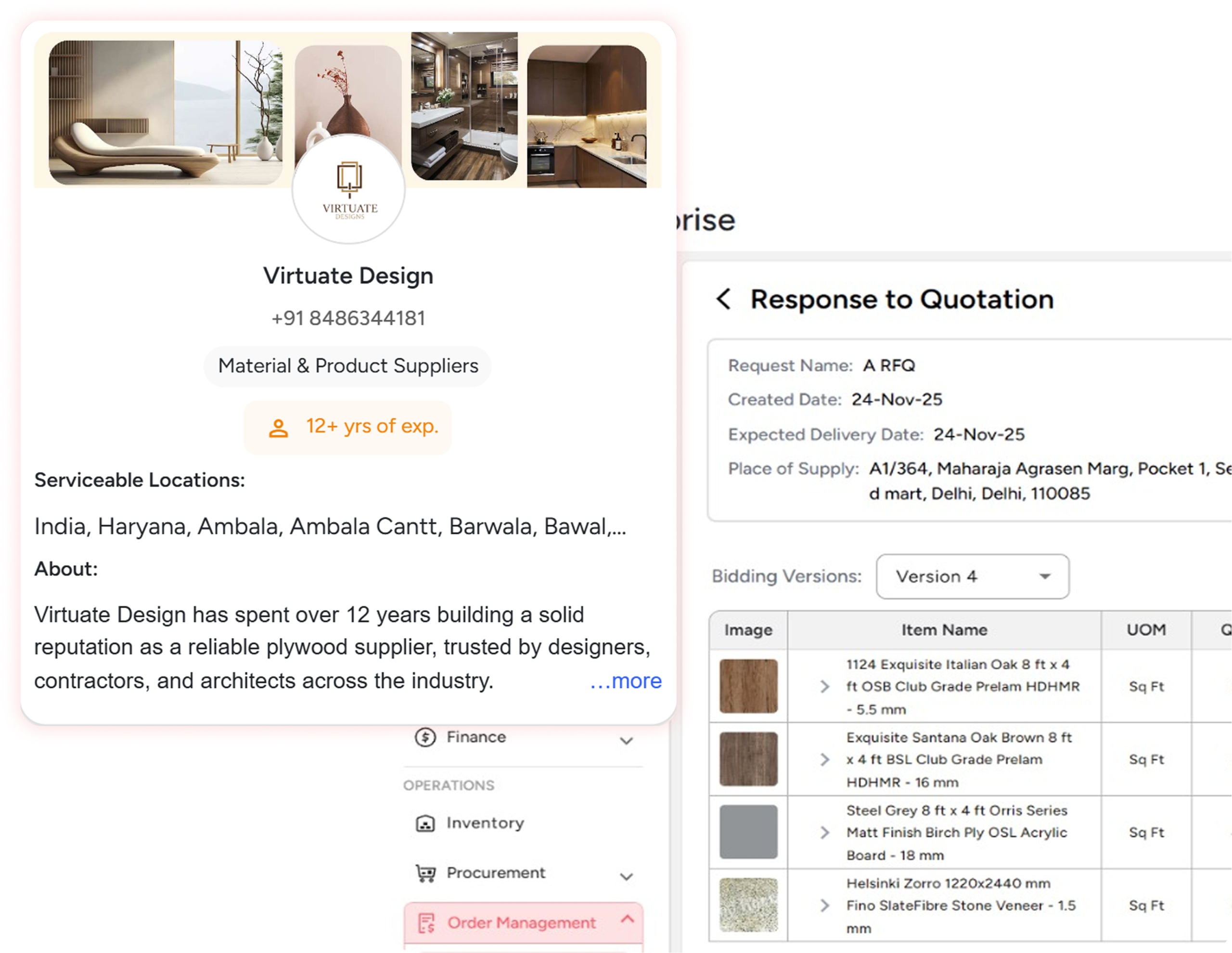 Vendor Dashboard Preview